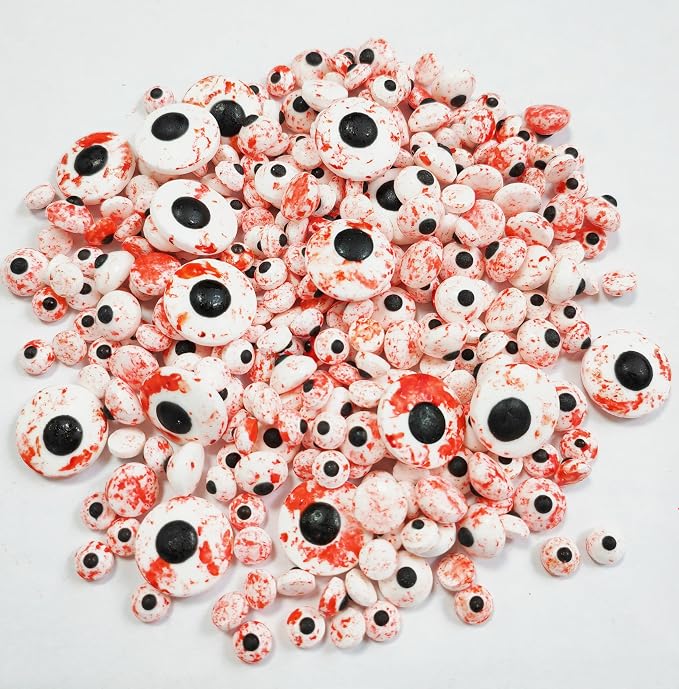 Sentovac Candy Eyeballs Bloody Red Eyes Edible Sugar Sprinkles Cookie Cake Cupcake Toppers Decorations Small Candy Eyes for Christmas Halloween Easter Cake Decorations Supplies