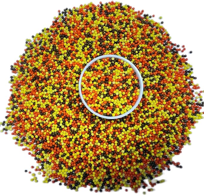 Sentovac 2mm Fall Nonpareils Pearl Sugar Sprinkles for Cake Decorating |Edible Cake Cupcake| 1 Bottle 3.88oz/110g Sprinkles for Decorating