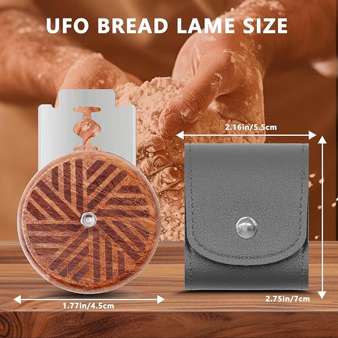 UFO Bread Lame Cutter for Homemade Sourdough,Bread Scorer Tool for Sourdough with 5 Blades and Storage Cover,Slashing Tool Bread Cutting Knife for Artisan Bread and Baguette Makers,Lines