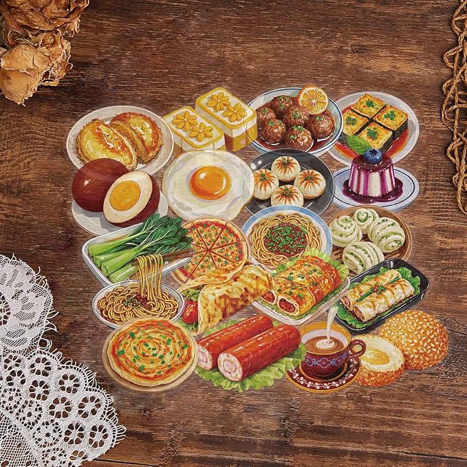 100Pcs Funny Baking Stickers Pack,Realistic Transparent Bakery PET Stickers,Cute Waterproof Sticker for Laptop,Stationery,Luggage Scrapbooking,Water Bottles,Phone Case,Bakery Themed Party Decorations