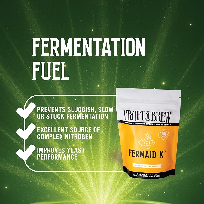 Craft A Brew - Fermaid K - For Wine & Beer Brewing - Blended Complex Yeast Nutrient - Promotes Yeast Growth & Reproduction - For Efficient Fermentation - 1 oz Package