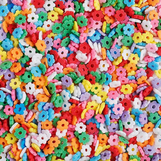 Rainbow Flower Sprinkles, Edible Flowers for Cake Decorating, Colorful Confetti Sprinkles Mix for Baking Topping, Cupcakes, Cookies, Ice Cream, Spring Birthday Party Easter Holiday Supplies