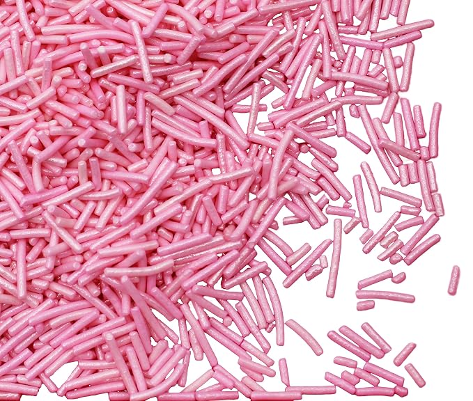 1 Pound Light Pink Sprinkles BULK Jimmies - Edible Cake Cupcakes Dessert & Ice Cream Topping-Gender Reveal Candy
