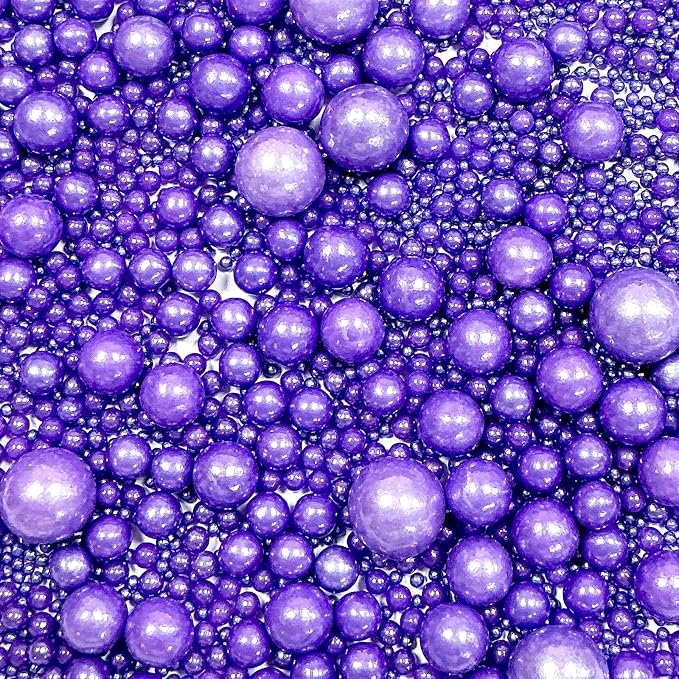 Sprinkles Edible Purple Pearl Sugar Sprinkles Candy 142g/5.01oz Mix Size Purple Pearls Baking Cupcake Toppers Cookie Ice Cream Decorations for Wedding Parties Valentines Day Halloween Christmas