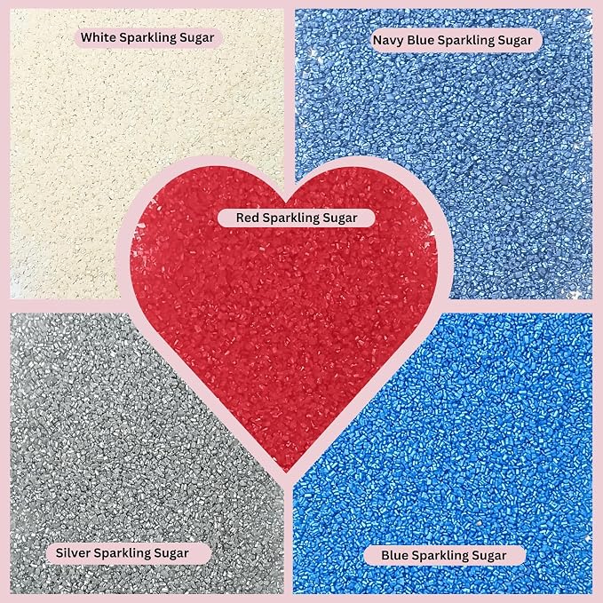 Confect Edible Cake Sprinkles | Patriotic Mix Red, White, Blue & Silver Sprinkles | Independence Day Sprinkles | Vegan, Gluten-Free, Soy-Free, Dairy-Free, Palm Oil-Free- 5 Oz