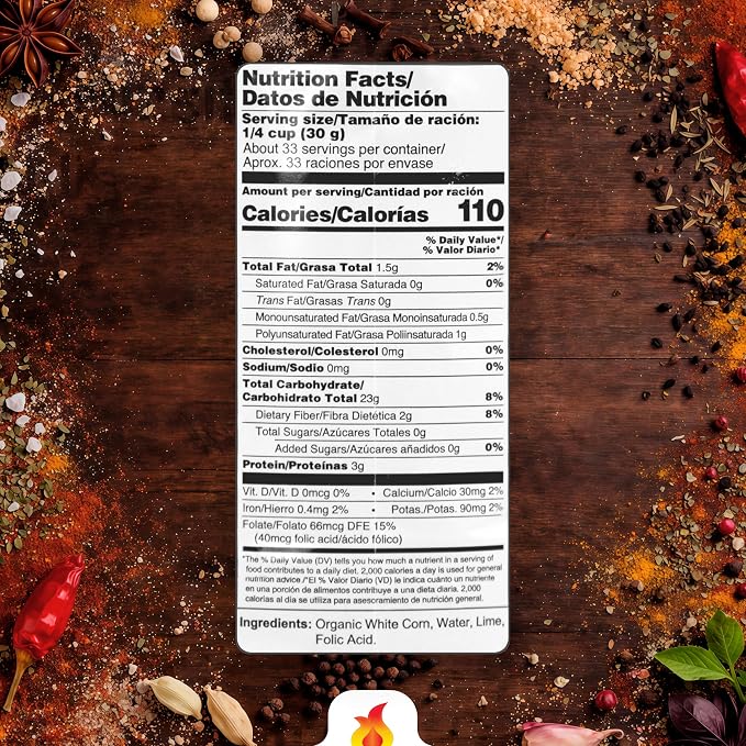 Chef Mex® Organic Corn Masa Gourmet Whole Grain Flour, USDA Organic, Non-GMO, Gluten Free, 2.2 lbs