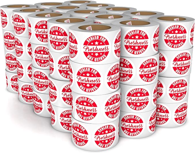 Food Delivery Tamper Evident Sealed for Freshness Labels - 500 Adhesive Stickers for Safe Food delivery (Circles 60 Pack)