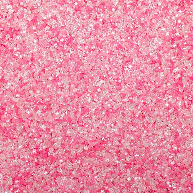 Valentines Pink and White Sanding Sugar Sprinkles Mix, 4.6 oz Edible Sparkling Sugar Crystals for Baking Topping, Cupcake, Cookie, Ice Cream & Cake Decorating, Wedding Shower Princess Party Supplies