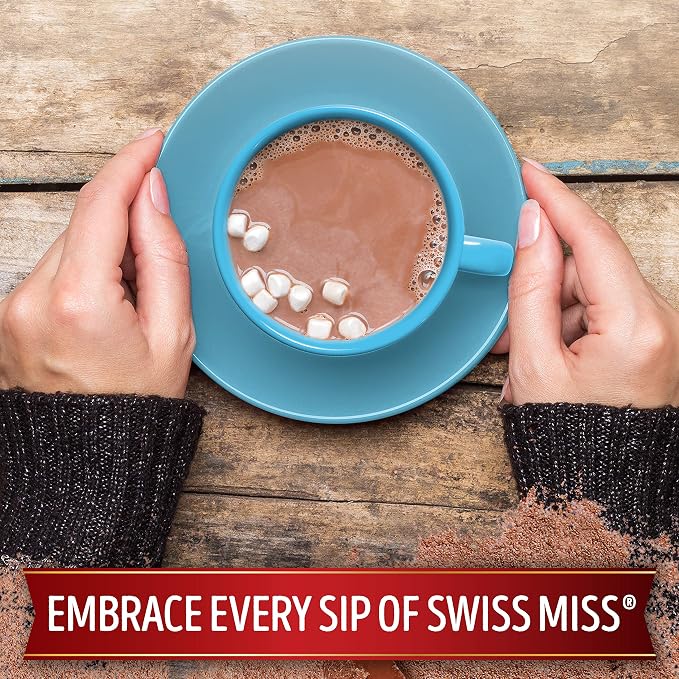Swiss Miss Variety Pack Milk Chocolate & Marshmallow Flavored Hot Cocoa Mix, Hot Cocoa Bar Supplies, 1.38 oz., 8-Count Envelopes (12 Boxes)