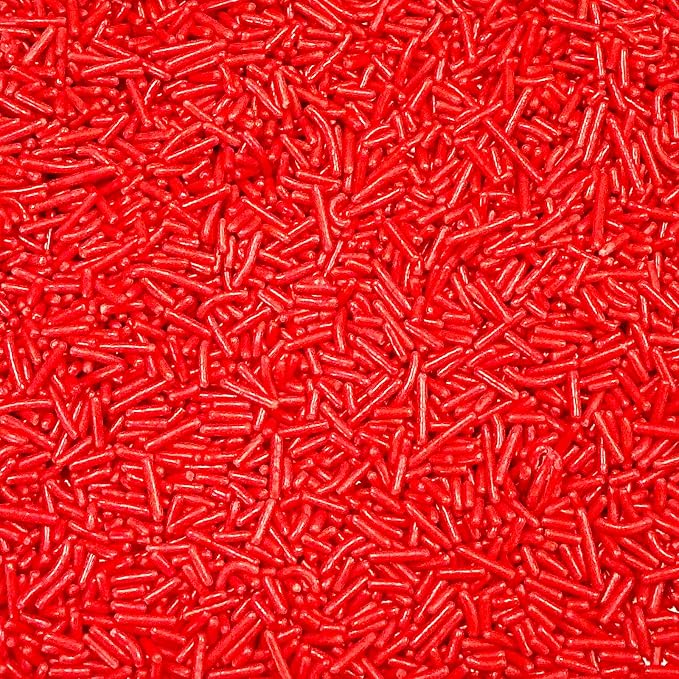 Homipooty Red Soft Jimmies Sprinkles Edible Candy Jimmies Sprinkles for Cake Decorating 78g/2.75oz Cookie Cupcake Topper Ice Cream
