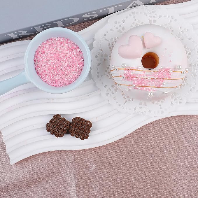 Pink White Sanding Sugar Sprinkles - Sparkling Sugar Crystals (130g/4.6oz) | Edible Princess Sprinkles for Baking Decorations, Cookies, Cupcakes, Cakes, Ice Cream Toppings