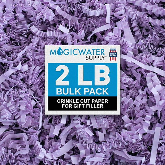 MagicWater Crinkle Cut Paper for Gift Baskets - 2LB - Lavender - Perfect for Shredded Paper Filler, Basket Filler, Gift Boxes, Bridesmaid Gifts, Christmas Stuffers & More – Ideal for All Occasions
