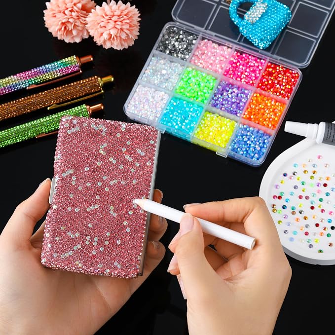 Colorful Macaron Nail Charms Kit, 4 Boxes Pastel Rhinestones Bowknot Flowers & Colorful Nail Art Accessories,Bedazzling Kit Multi-colored 3D DIY for Press On Nails,DIY Manicure
