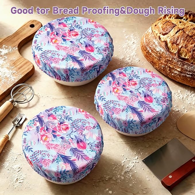 Bowl Covers Reusable Bread Proofing Bowl Covers Sourdough Bread Baking Accessories, Colorful