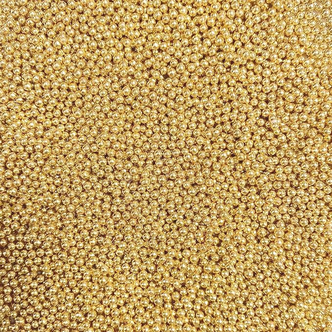 Sentovac Gold Nonpareils Sprinkles Edible 2mm Mini Pearls Cake Decorating Sugar Candy Cookie Cake Cupcake Topper Ice Cream Baking Decorations Halloween Christmas Valentines Wedding Supplies