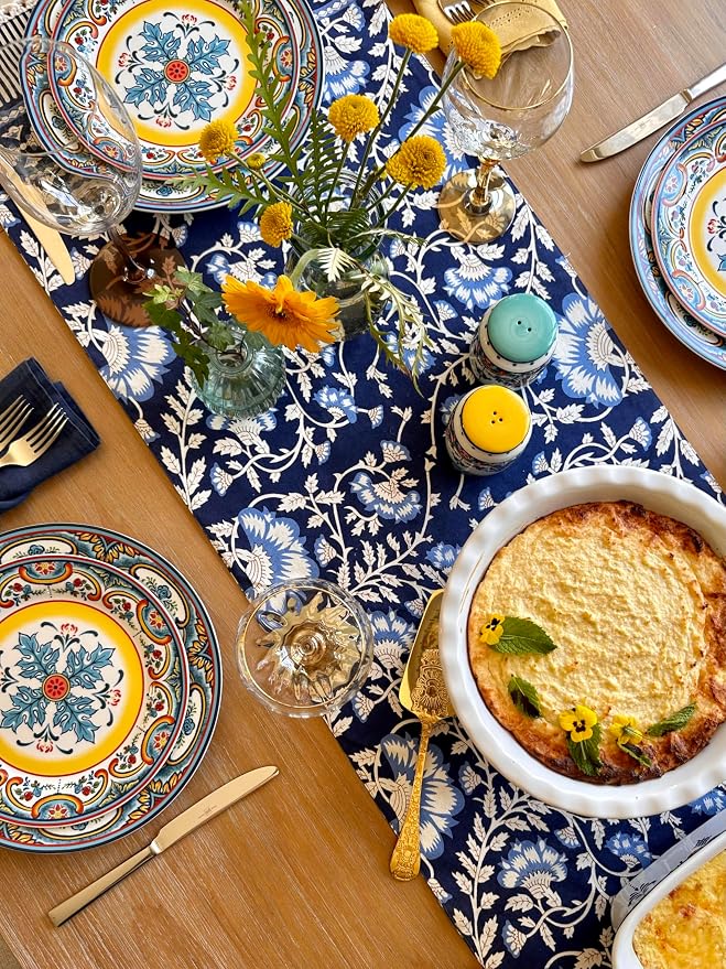 Euro Ceramica Zanzibar Stoneware Oven to Table 10.75" Pie Pan for Baking - Deep and Fluted Pie Dish for Classic Apple Pie, Quiche, Pot Pies, Tart and more.