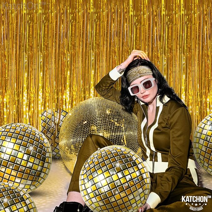 KatchOn, Gold and Silver Disco Ball Balloons - Big 22 Inch, Pack of 6 | 4D Sphere Balloons, Disco Party Decorations | 70s Party Disco Ball Decoration, 2026 Graduation Decorations, Engagement Wedding