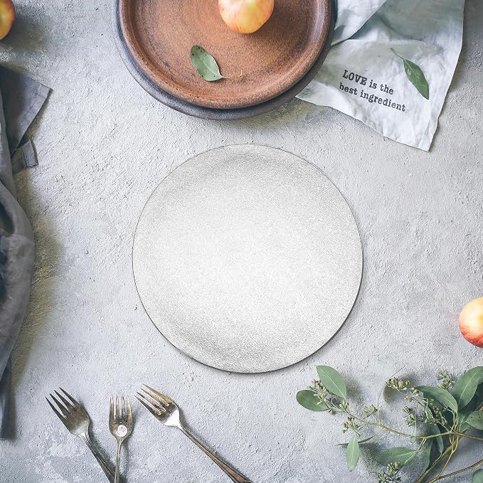 14inch Round Cake Boards 1/2inch Thick, Pack of 1 - Sturdy Silver Cake Drums with Smooth Straight Edges, Waterproof & Oil-Proof (14inch)