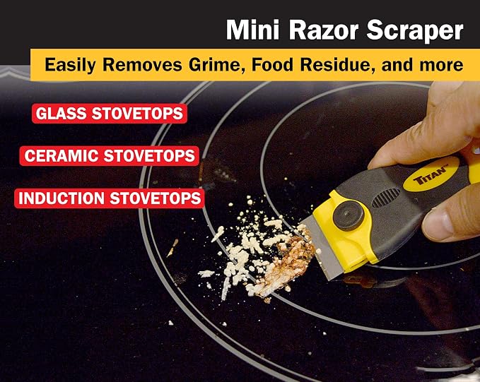 Titan 12031 4-Inch Mini Razor Scraper | Includes 1 Extra Heavy-Duty Razor Blade