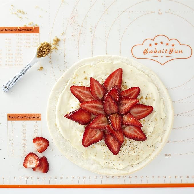 Silicone Pastry Mat X-Large 29.5 x 20.5 Inches, Nonstick Dough Rolling Mat with Measurement Markings, Heat Resistant to 450°F, BPA Free, Dishwasher Safe Baking Mat