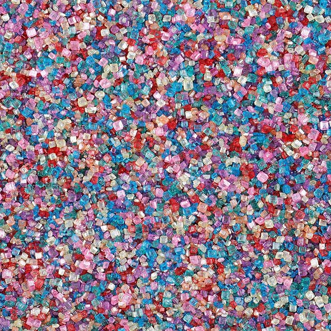 Rainbow Sanding Sugar Sprinkles, 4.6 oz Edible Colorful Sugar Crystals for Baking Topping, Cupcakes, Cookies, Ice Cream & Cake Decorating, Wedding Party Birthday Christmas Holiday Supplies