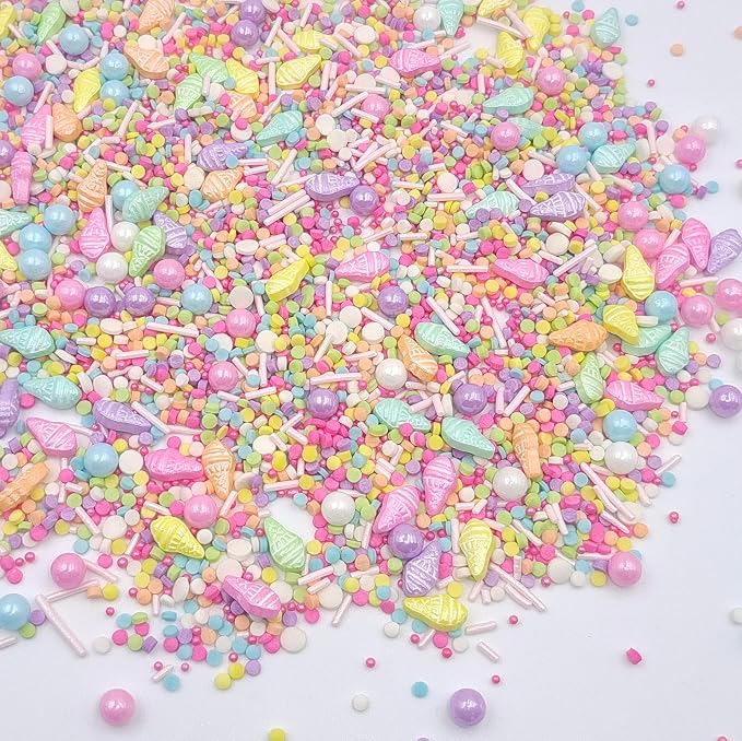 Sentovac Summer Sprinkles for Decorating | Edible Cake Cupcake Ice Cream Sprinkles 1 Bottle 3.35oz/ 95g | Edible Cake Decorations Cupcake Toppers