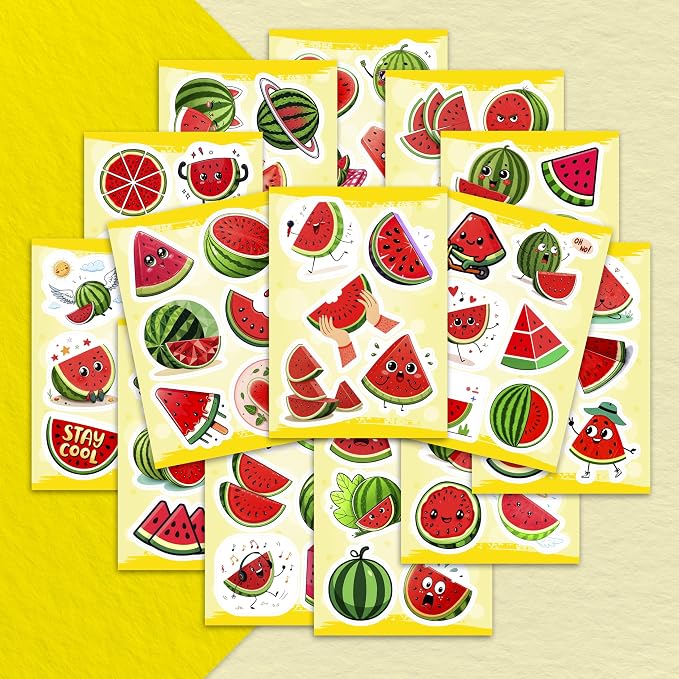 100Pcs Watermelon Stickers and Decals for Water Bottle, One in a Melon Stickers - Watermelon Party Supplies and Decoration - Melon Gifts - Gift for Women & Men