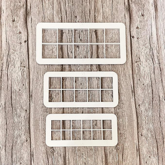 3Pcs White Square Cookie Cutter Set, Geometric Multicutter Cake Fondant Cutter, 3 Size Square Biscuit Cutters Cake Decorating Use Safety Easy to Store, Cookie Cutters