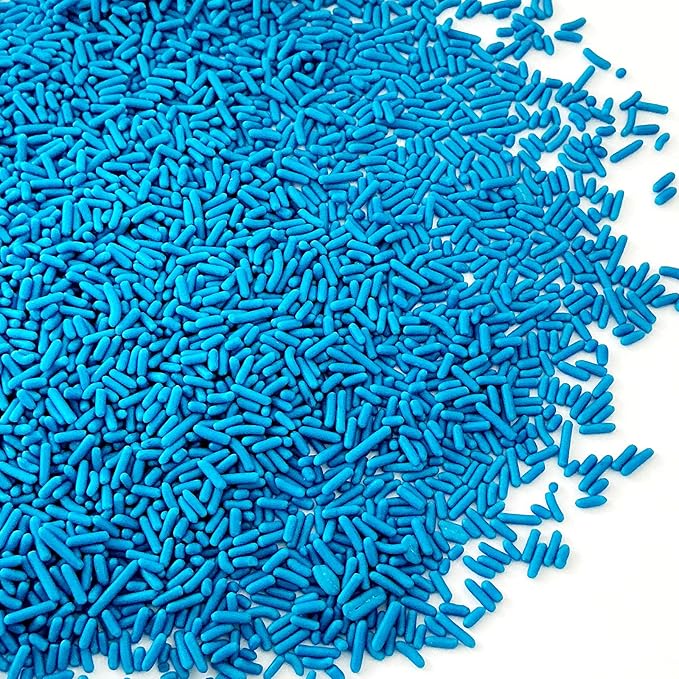 Homipooty Blue Soft Jimmies Sprinkles Edible Candy Jimmies Sprinkles for Cake Decorating 78g/2.75oz Cookie Cupcake Topper Ice Cream
