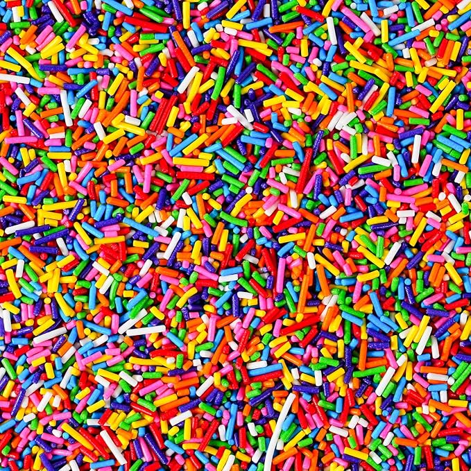 Rainbow Sprinkles Bulk for Baking 7 oz - Rainbow Jimmies Sprinkles for Baking Cookies, Cakes, Cupcakes, Ice Cream, Chocolate | Perfect for Birthday Christmas Parties & Celebrations