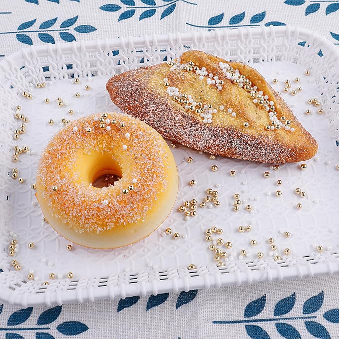 Gold and White Nonpareils Sprinkles - 4.6oz Edible Dot Sprinkles Mix | 3mm & 2mm Sprinkles for Cake Decorating, Cupcake, Cookie, Baking, Donuts, Ice Cream Toppings