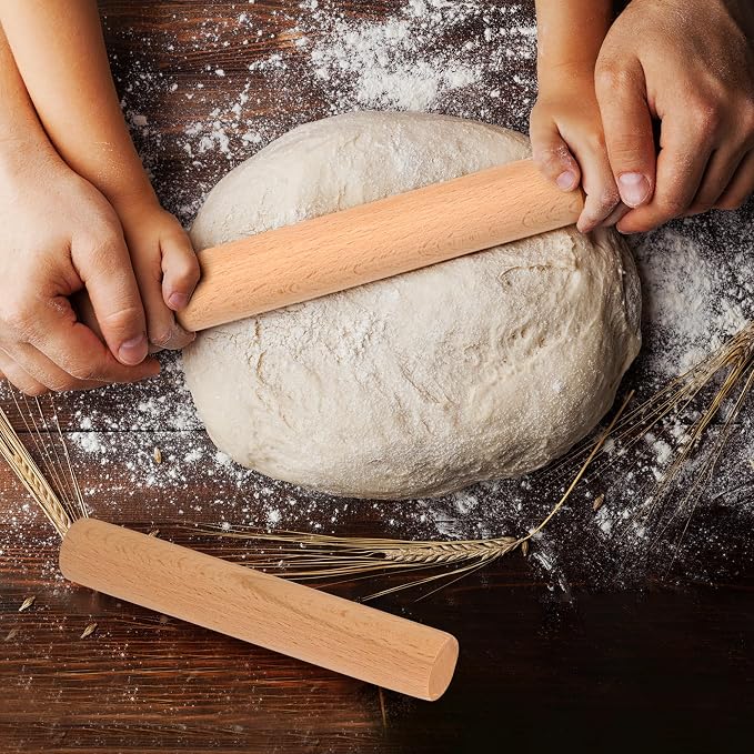 15 Pcs Small Wooden Rolling Pin for Dough, Mini Wooden Rolling Pin, 6 Inch Rollings Pins for Pizza, Bread, Dumpling, Home Cooking