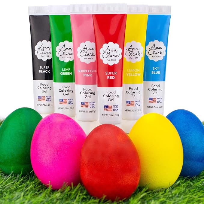 Ann Clark Gel Food Coloring Made in USA .7 oz, 6 Colors