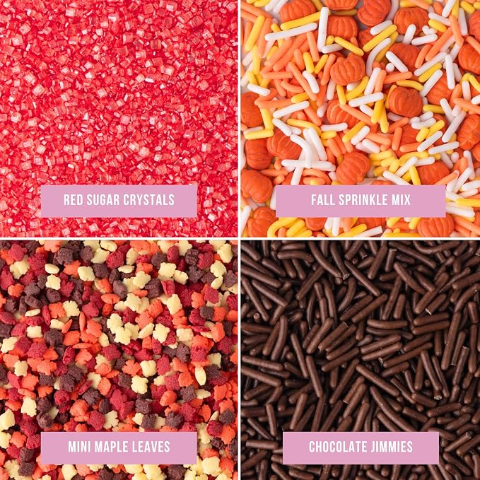 Sweets Indeed Sprinkles, 4 Pack, Edible Sprinkle Mix, Perfect for Cake Decorations, Baking, Ice Cream, Cookies, Cupcake Topper (Fall)