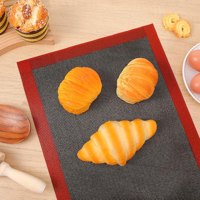2Pcs Perforated Baking Mats Eclair Silicone Mat for Half Sheet