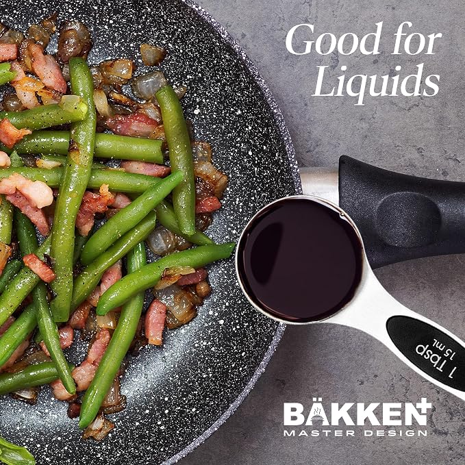 Premium Measuring Spoons Set - Magnetic, Dual-Sided, & Dishwasher Safe - Accurate and Durable for Cooking and Baking - 6 Convenient Sizes - U.S. and Metric Measurements