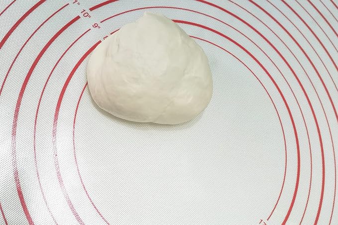 Yansumi silicone pastry non stick baking mat with measurement fondant mat with three sizes for silicone baking mat, counter mat, dough rolling mat,fondant/pie crust mat (Red, 24"L x16"W)