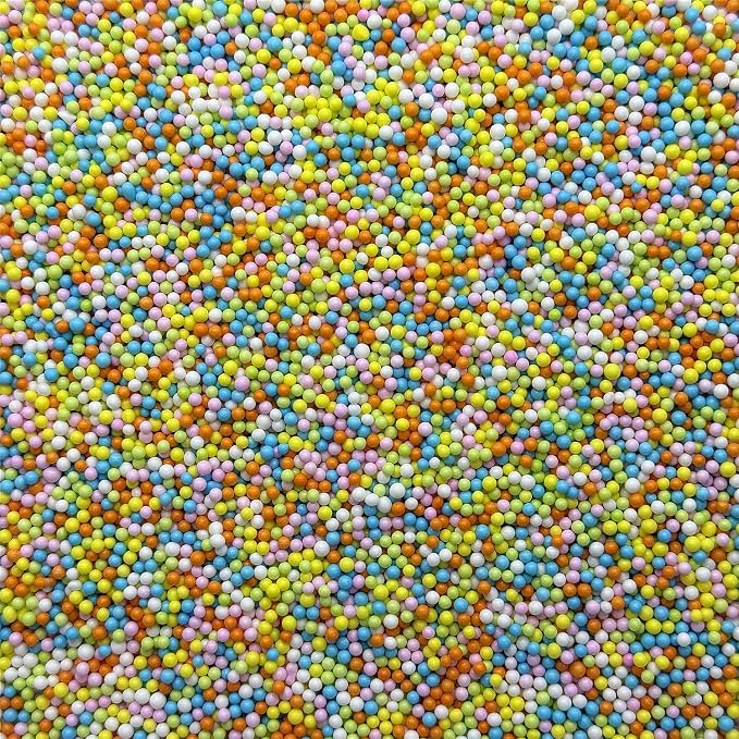 CandiJumpin 2mm Edible Easter Nonpareils Sprinkles, Easter Cake Decorations Pastel Icing Decorations Small Pearl Sprinkles for Cake Decorating Mini Sugar Pearls for Baking Baby Shower Party Wedding Christmas Supplies 3 OZ