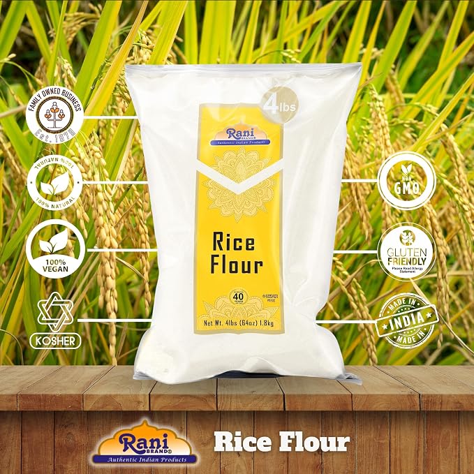 Rani Rice (White) Flour 64oz (4lbs) 1.81kg Bulk ~ All Natural | Gluten Friendly | Vegan | NON-GMO | Kosher | Indian Origin