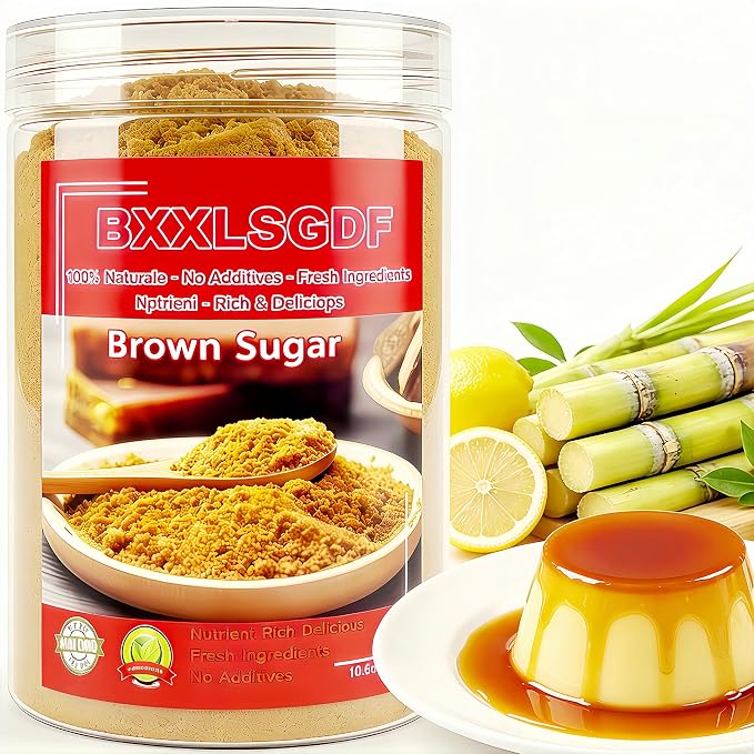 Dark Brown Sugar Granulated Brown Sugar 10oz Sealed Containers | Traditional Cane Sugar Dark Brown Sugar Great for Baking Rich Caramel Flavor Sweetener Beverages Sauces & Food Service