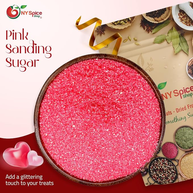 NY Spice Shop Pink Sprinkles Sanding Sugar - 3 Pound Mix Pink Sprinkles for Holiday Dessert Decoration - Baking Decoration For Cupcakes Cookies Cakes & Dessert Toppings
