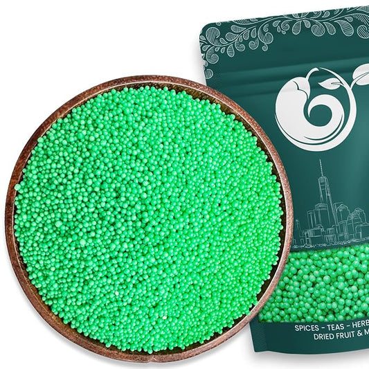 NY Spice Shop Lime Green Nonpareils - 1 Pound Colorful Candy Sprinkles - Lime Green Nonpareil Candies - Candy Sprinkles for Decorating Cupcakes, Cookies, Cakes, Chocolates and Desserts