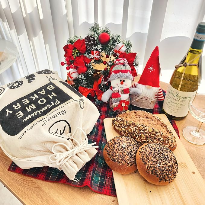 Bread Bags for Homemade Bread - 2 Pack Eco-Friendly Lining, XL Reusable Linen Bag for Fresh & Soft Homemade Sourdough Storage, Cloth Saver Bag for Sourdough 18” x 13"