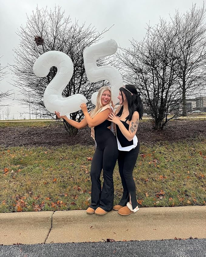 White Number 50 Balloon 40 inch, Translucent 50 Number Balloons, 50th White Birthday Decorations for Women Men, 50 Year Old Party Supplies