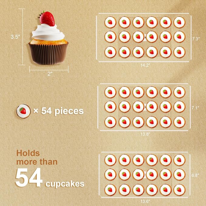 Bakzon Dessert Cupcake Stand, 3 Set Acrylic Tiered Serving Tray for Dessert Table Display, Cup Cake Holder for Tea Party/Birthday/Wedding