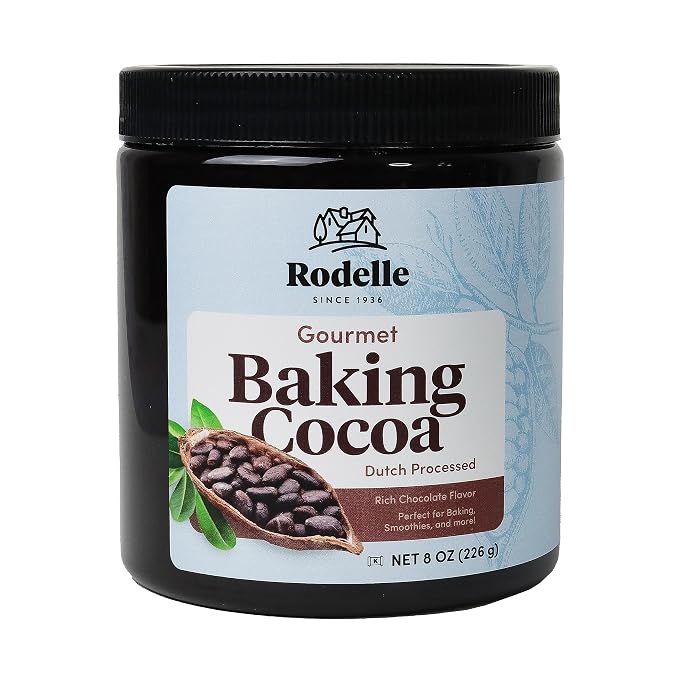 Rodelle Gourmet Dutch-Processed Cocoa Powder, Unsweetened, Gluten Free, 8 Oz.