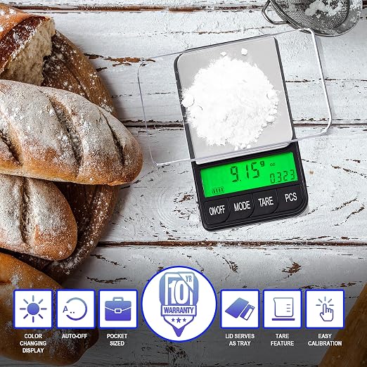 American Weigh Scales Digital Pocket Scale AC Series 1200g x 0.1g | High Precision 0.1g Accuracy Mini Gram Scale for Kitchen, Lab, Jewelry, Coin Scale, Small Digital Gram Scale Portable Travel Scale