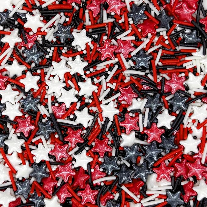 Dynastang Halloween Stars & Pearls & Jimmy Sprinkles Edible Stars Cake Decorating Stars Cake Decorations Cupcake Toppers Cookie Decorating Perfect for Cakes, Cupcakes, Desserts Toppings 3OZ