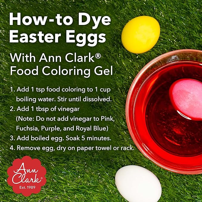 Ann Clark Gel Food Coloring Made in USA .7 oz, 6 Colors