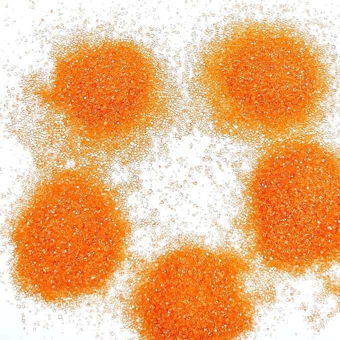 Edible Orange Sanding Sugar Sprinkles 142g/ 5.01oz Edible Sugar Crystals, Baking Cake Decorations Ice Cream Toppings and Cookie Decorating for Wedding Parties Valentines Halloween Christmas